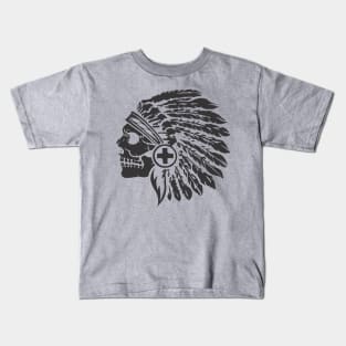 Native American Headdress Skull Kids T-Shirt